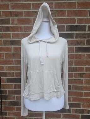 Aerie Cream Lightweight Long-Sleeve Hoodie Size Small S Neutrals Oatmeal